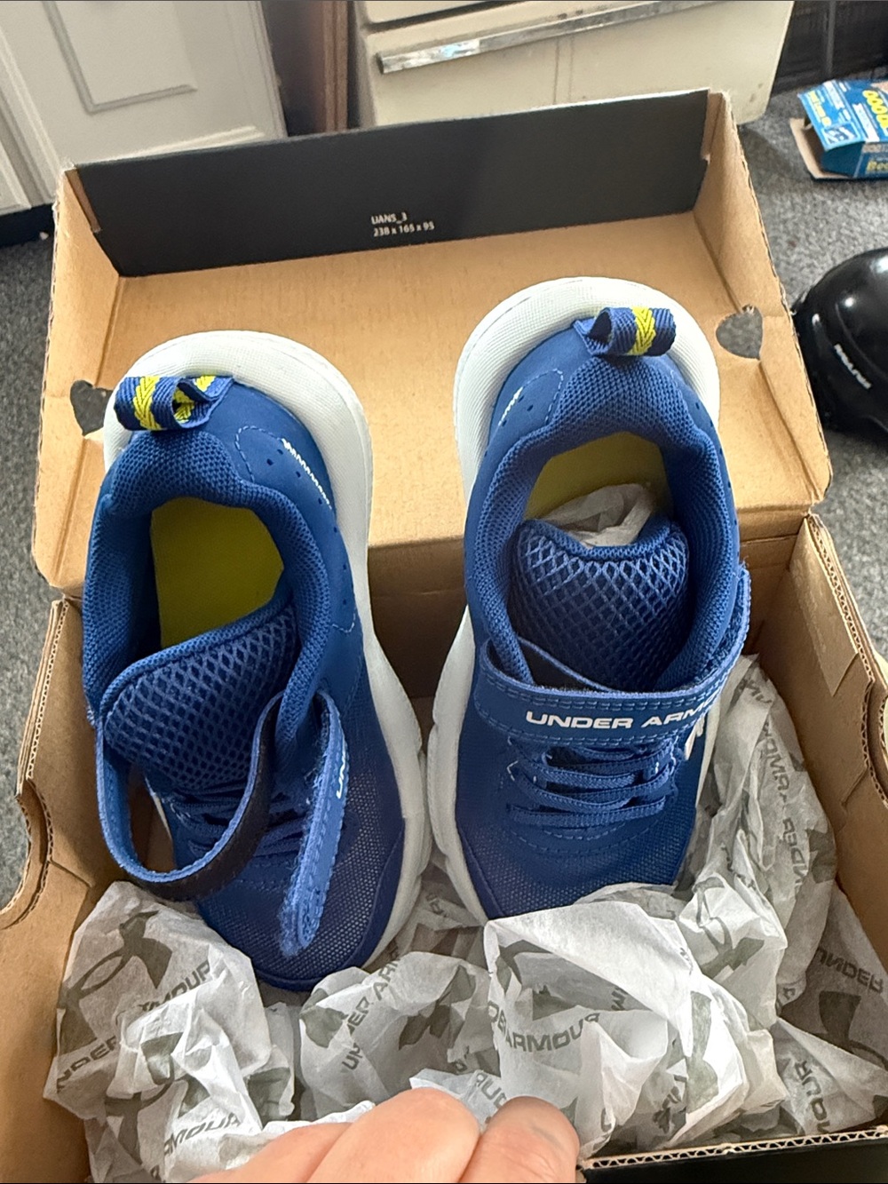 Under Armour Kids Royal Blue and Yellow Slip-On Sneakers
